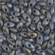 Miyuki long Magatama beads 4x7mm - Matted metallic silver grey LMA-2002